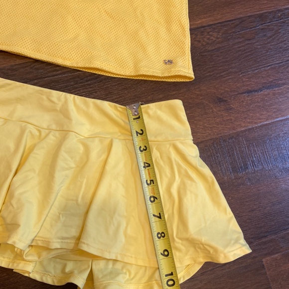 Y2K VICTORIA’S SECRET LEMON YELLOW MINI TENNIS SKIRT SKORT AND TOP SET SZ L & M - Picture 9 of 16